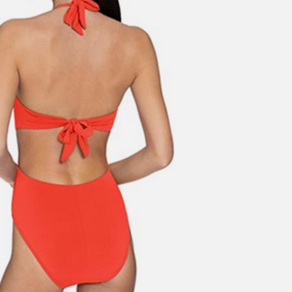Robin Piccone Kate One Piece Swimsuit Scoop Neck Orange Sz 8 Women - Picture 7 of 8